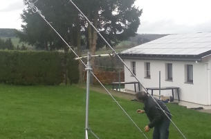 Frank inspecting antennas